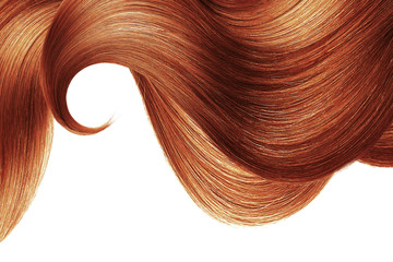 Natural henna hair isolated on white. Background