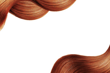 Natural henna hair isolated on white. Background