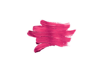 fuchsia paint colour swatches brush strokes on white background - frame - backdrop for your project - obrazy, fototapety, plakaty