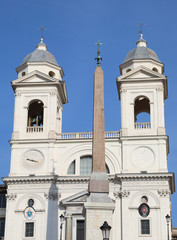 Fototapeta premium twins belltowers of Trinita dei Monti Church in Rome in Italy