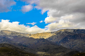 Circus Pico Almanzor Snowy And Sunny In The Sierra De Gredos In The Freillo. December 15, 2018. El Raso Avila Castilla Leon Spain Europe. Travel Tourism Street Photography.