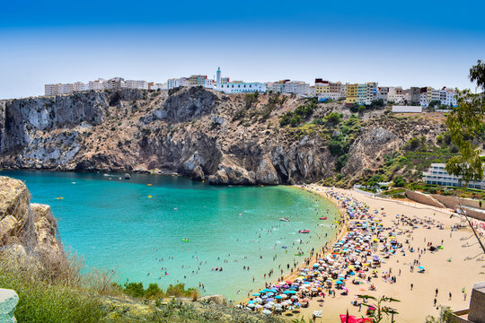 Panoramic View OF Quemado Beach, Hoceima City, Morocco