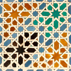 Seamless Texture of Ornate Spanish Tiles from Seville, Spain