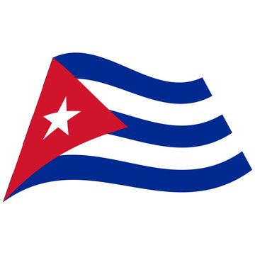 Republic of Cuba. National flag, icon. Vector illustration on white background.