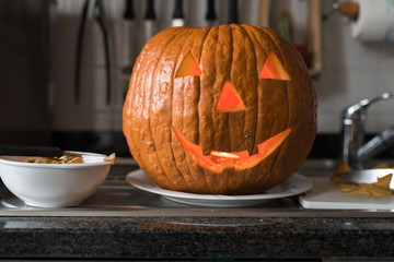 halloween pumpkin with white background