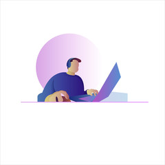 flat design people who are working