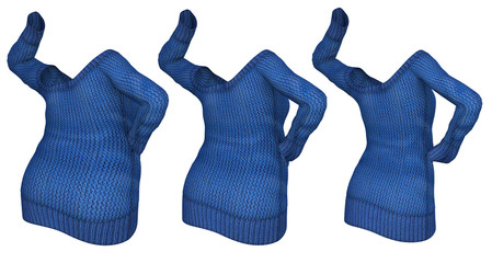 Conceptual fat overweight obese female sweater dress vs slim fit healthy body after weight loss or diet thin young woman isolated. A fitness, nutrition or fatness obesity health shape 3D illustration