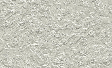 Stucco wallpaper texture closeup in white