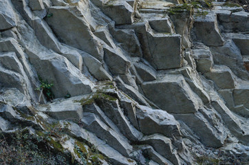 Rock strata.  Rock layers in the Alps. 