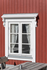 Fototapeta premium picturesque traditional window at Stokmarknes, Norway