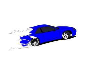 blue drifting car vector illustration © Ihor