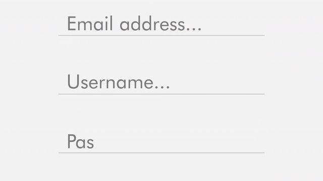 close up view of a form template for sign up to online services, flat style