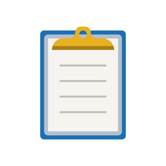 Icon clipboard checklist or document with checkmark with text in flat style