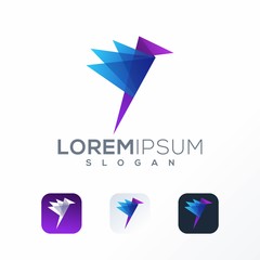 origami bird logo icon ready to use