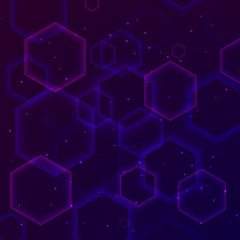 Hexagonal Border with Light Effects. Vector for your party