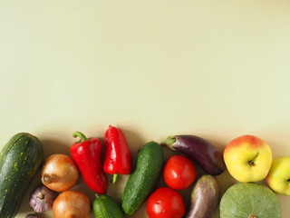 Healthy eating background. Food photography different fruits and vegetables isolated white background.