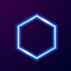 Hexagonal Border with Light Effects. Vector for your party