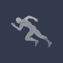 Stylized muscular man running sport vector illustration