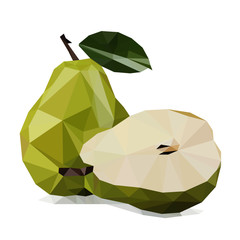 pear polygonal vector illustration isolated