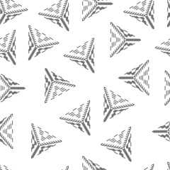 Triangles pattern. Repeating geometric tiles from striped triangles. 