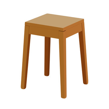 Stool realistic vector illustration isolated