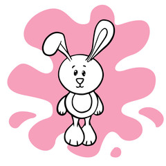 Doodle sketch toy hare, cartoon drawing toys, illustration on white background