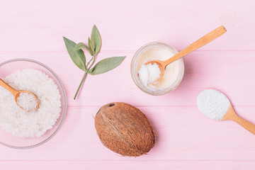 Coconut oil, white clay powder and sea salt