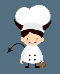 Cute Cartoon Chef - Standing in Angry Mood