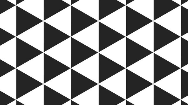 Graphic pattern in black and white with stroboscopic and hypnotic effect, while increasing in size and then reducing it, in 16: 9 video format