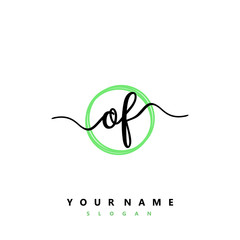 OF Initial handwriting logo vector