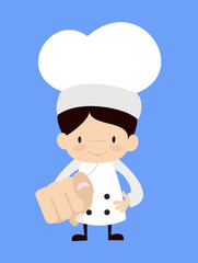Cute Cartoon Chef - Laughing and Pointing