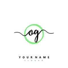 OG Initial handwriting logo vector