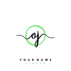 OJ Initial handwriting logo vector