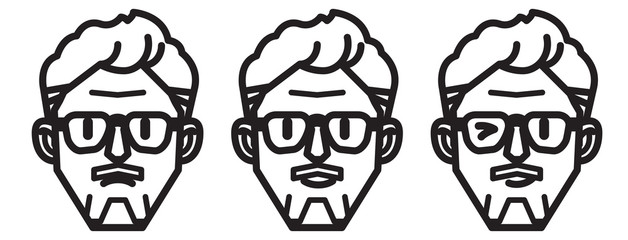 A man with glasses vector illustration.