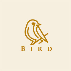 Obraz premium simple line art bird - logo design 