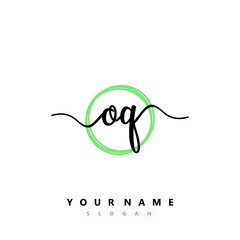 Fototapeta premium OQ Initial handwriting logo vector