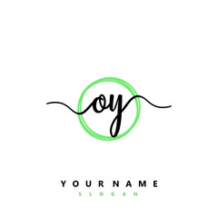 OY Initial handwriting logo vector