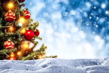 snow background and free space for your decoration 