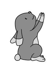 hase häschen kaninchen kleiner süßer nidelicher karnickel beten haben wollen greifen betteln halten oben hoch comic cartoon clipart design cool kind baby