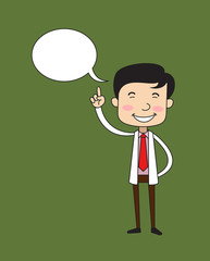 Dentist - Smiling and Pointing to Speech Bubble