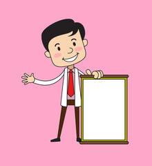 Dentist - Joyfully Presenting a Blank  Board