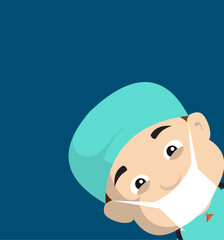 Dermatologist Doctor - Empty Space with Head in Corner