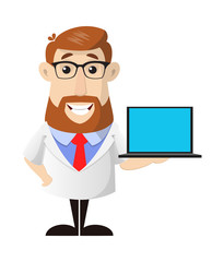 Doctor - Presenting a Laptop
