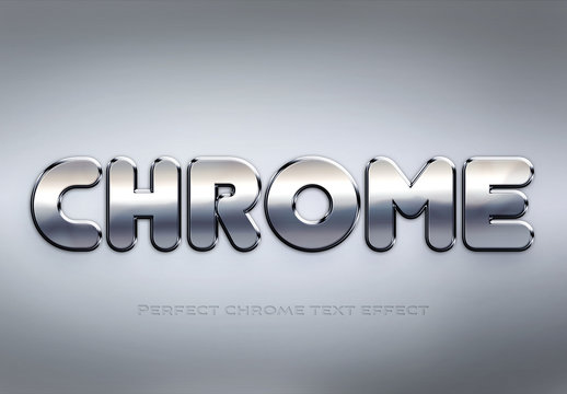 Chrome Text Effect Mockup