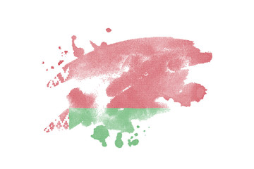 National flag of Belarus. Stylized flag with watercolor halftone effect on plain background