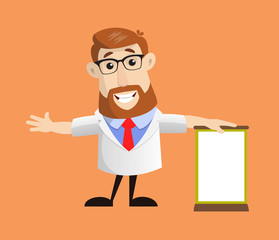 Doctor - Standing with a Blank Board