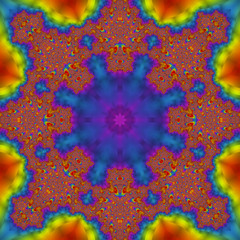 Colorful fractal mandala, digital artwork for creative graphic design