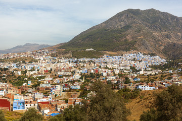 Fototapeta na wymiar Panoramic view of Chefchaouen city, Morocco