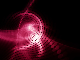 Naklejka premium Abstract red and black background. Fractal graphics series. Composition of glowing lines and mosaic halftone effects. 3d illustration.