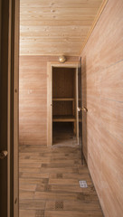 Obraz na płótnie Canvas wooden sauna interior, country bath